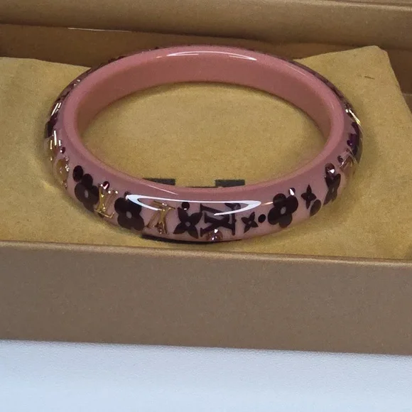 Full Incl Louis Vuitton Swarovski Crystal Monogram Resin Bangle! - Picture 6 of 14